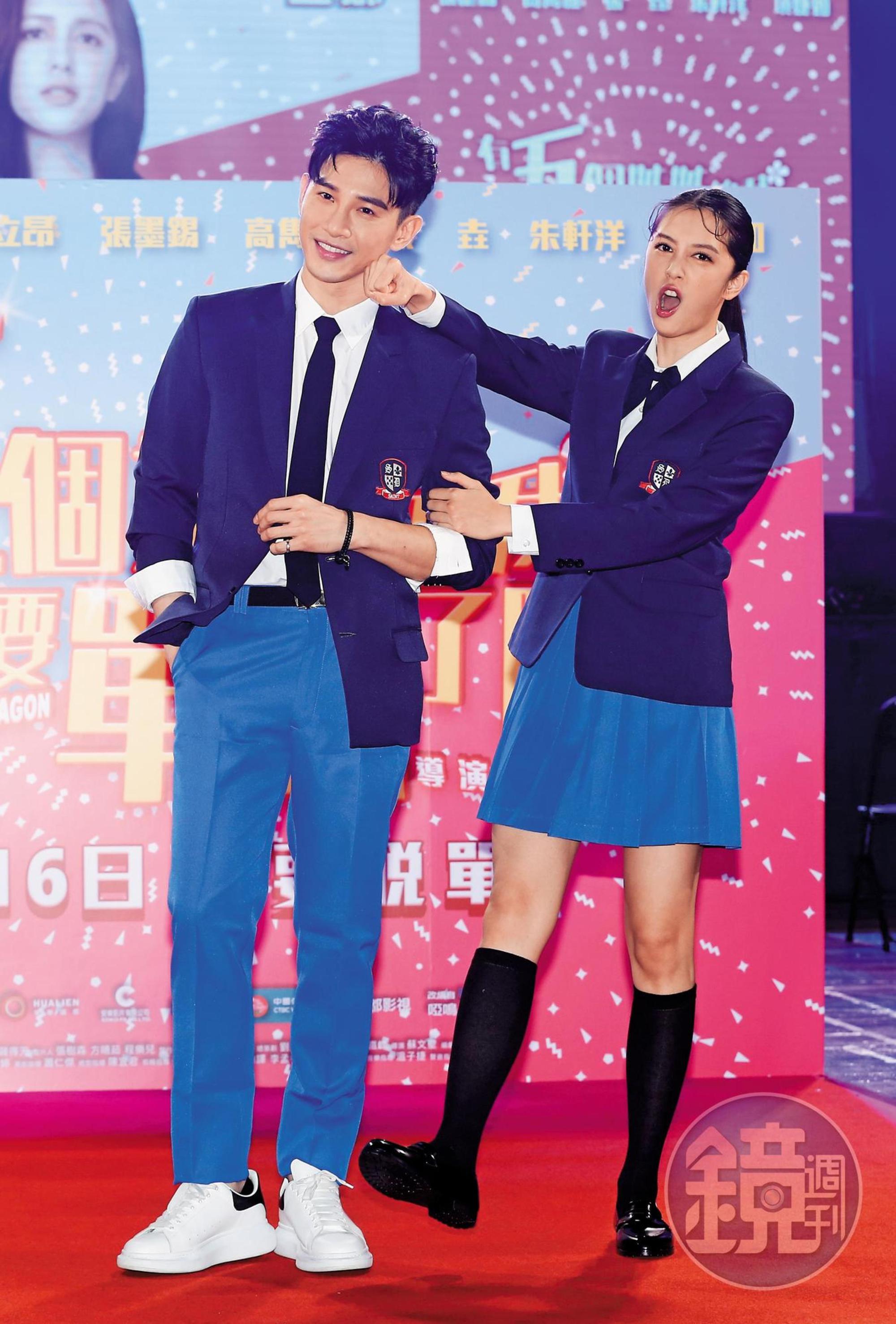 張立昂的新片《有五個姊姊的我就註定要單身了啊！》演出經常被同學忽略的角色「徐焦男」，因為不能露臉，鏡頭只拍眼睛或嘴巴，讓他拍到爆氣。右為劉奕兒。