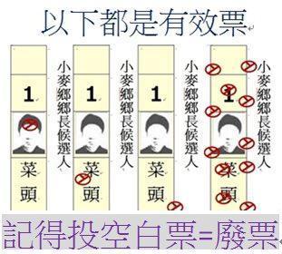廢票聯盟自製傳單,教導民眾投廢票。(翻攝麥寮鄉鄉長廢票聯盟臉書)