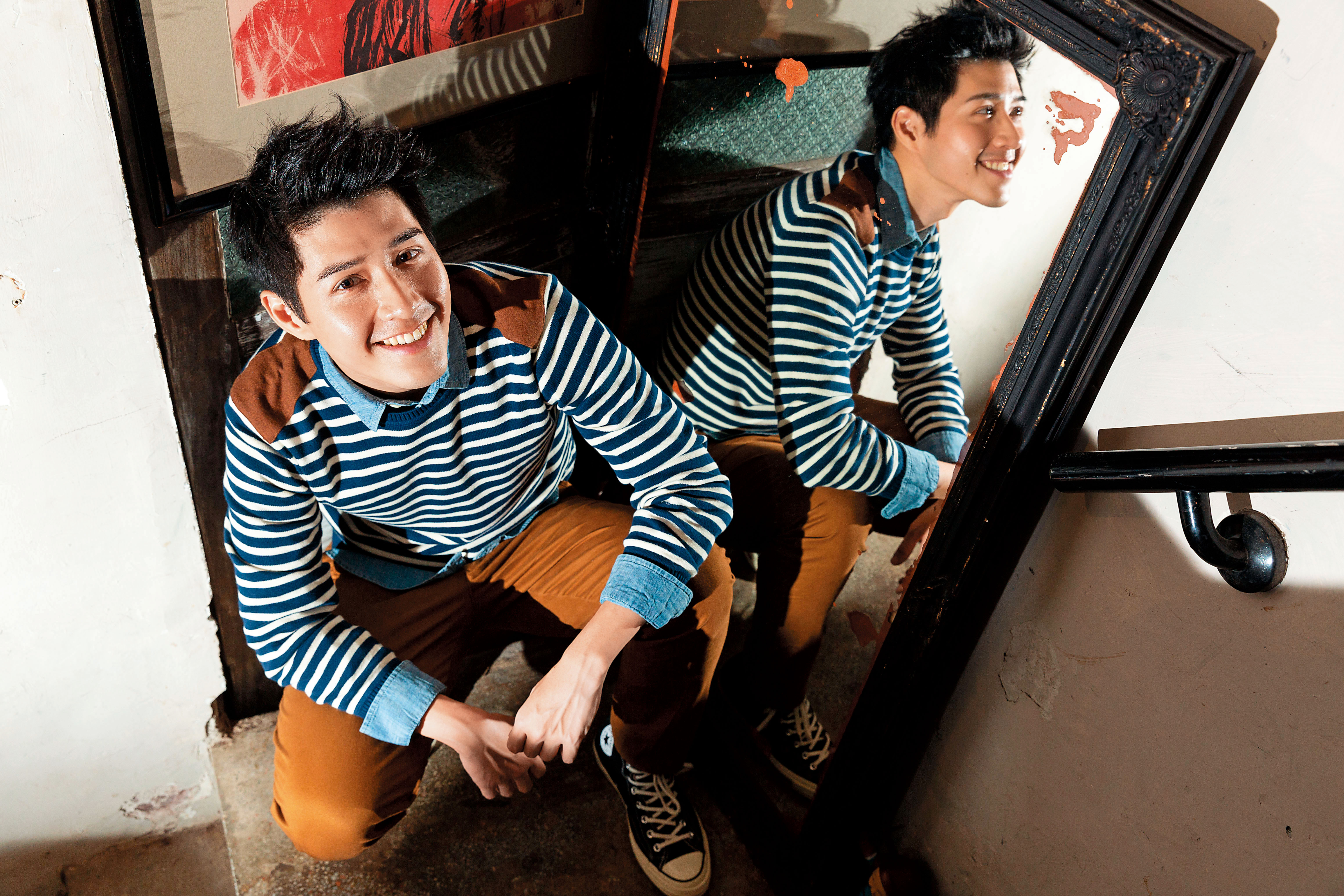 長相陽光的吳岳擎跟不少女神級藝人合作過，但他坦言只覺得緊張，很怕戲演不好拖累對方。