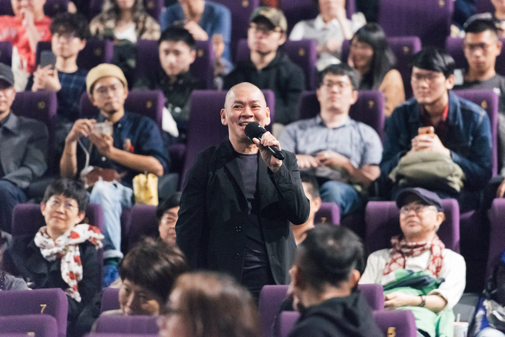 蔡明亮以開「mini concert」的彩蛋模式來為金馬影展閉幕片做映後活動，一連演唱了3首歌。（金馬執委提供）