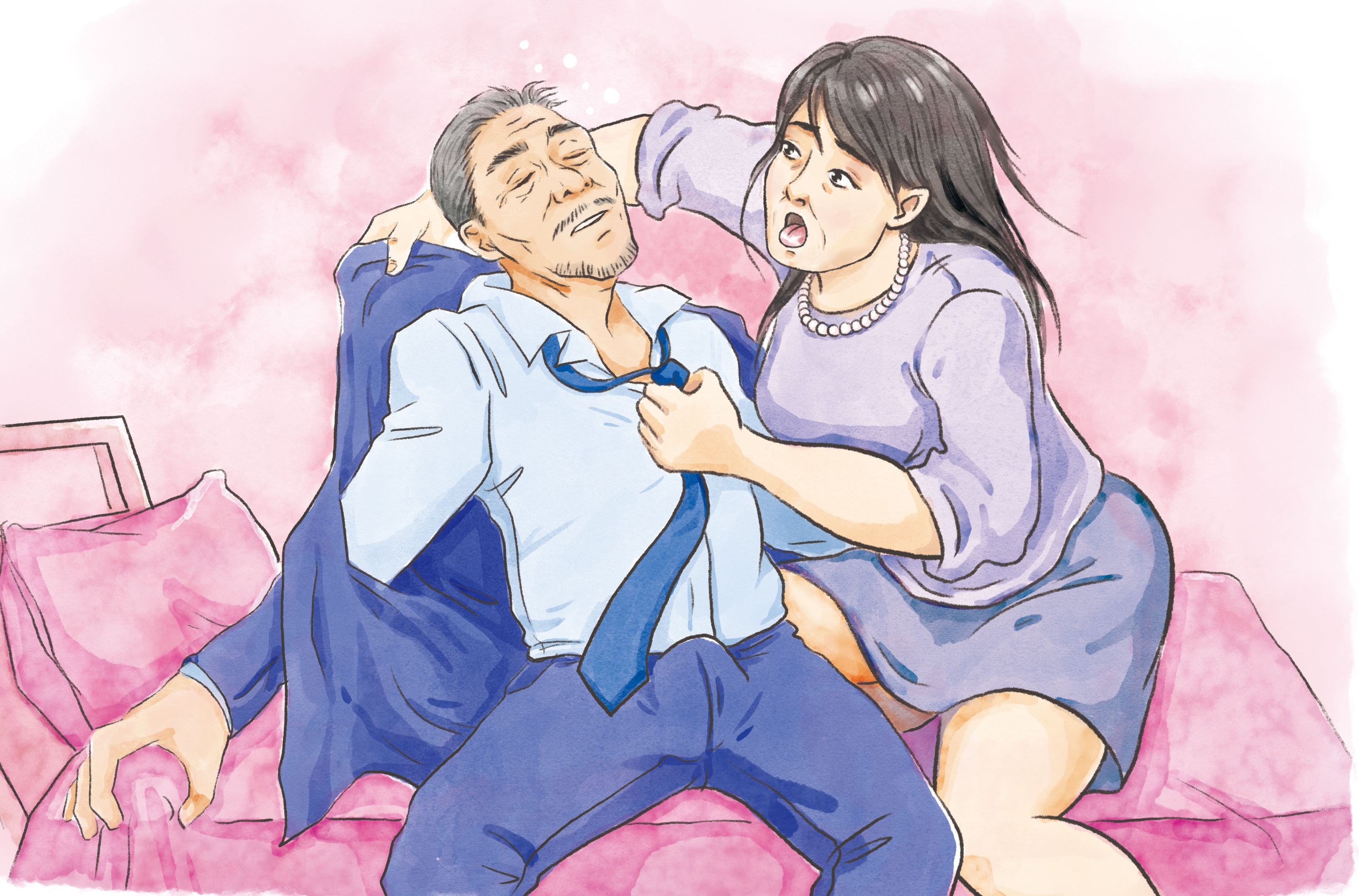 嫌犯酒後主動脫衣服，接著就跨坐在被害人身上扭動。（圖為示意畫面）