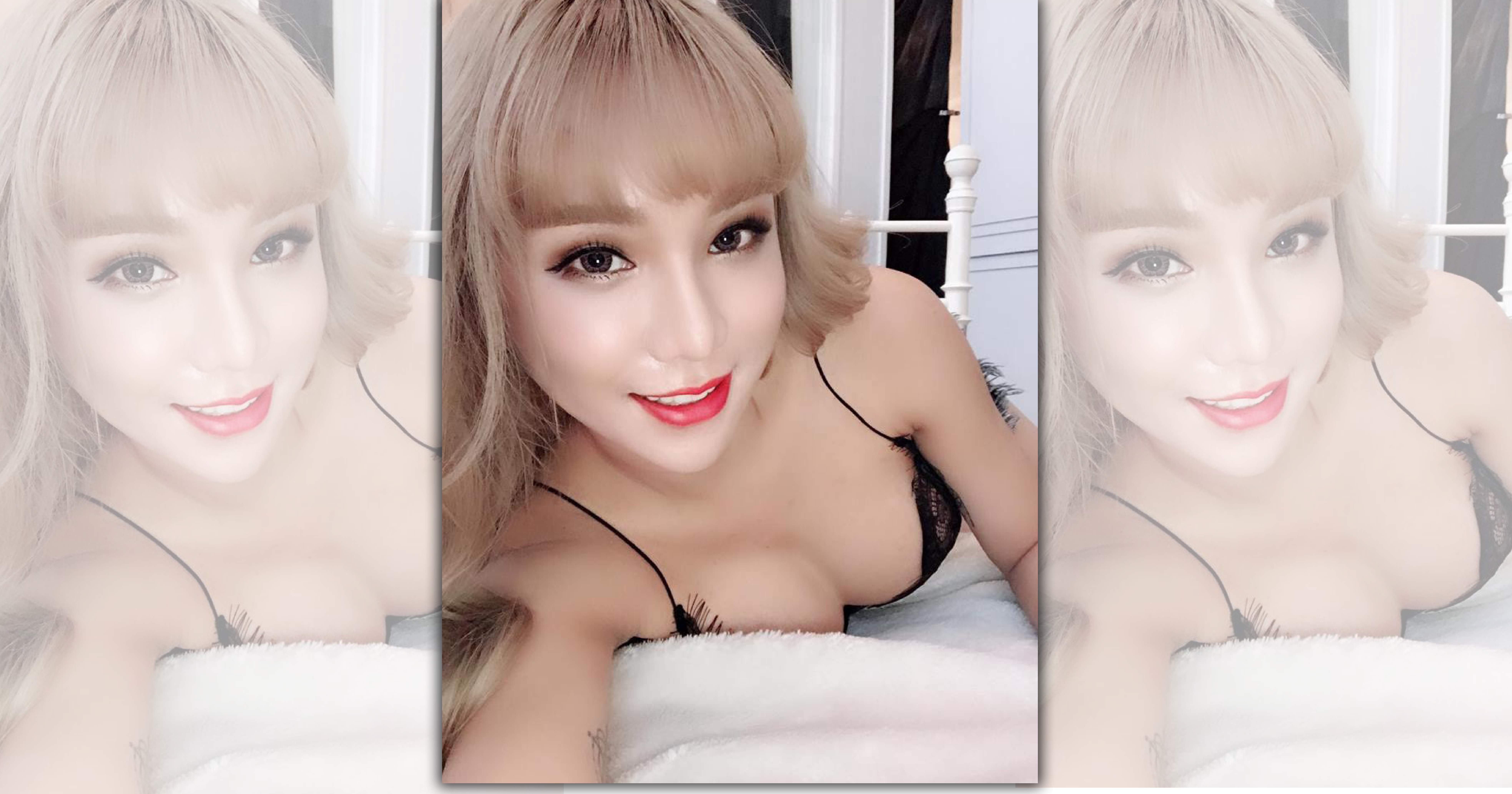 小A辣隆乳開封之後相當開心，每次自拍必定露奶。（小A辣提供）