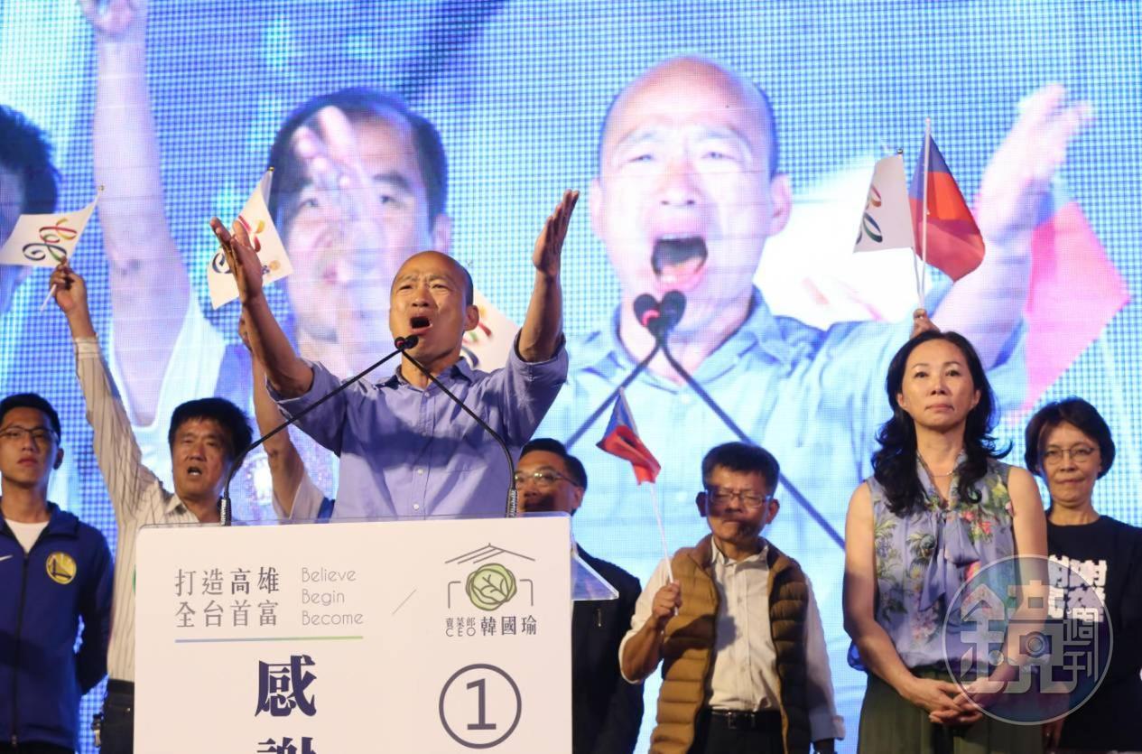 韓國瑜在政壇掀起一股韓流，除在高雄市長選戰大勝，也讓藍營在各地選區開出漂亮成績單。