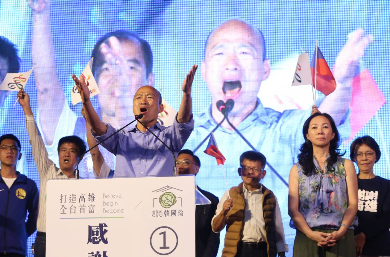 韓國瑜在政壇掀起一股韓流,除在高雄市長選戰大勝,也讓藍營在各地選區開出漂亮成績單。