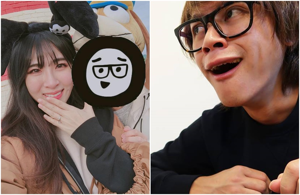 HowHow獨具風格的業配影片讓他大受歡迎，今天求婚成功，阿福po出甜蜜合照。（左圖翻攝自阿福臉書、右圖翻攝自HowHow臉書）