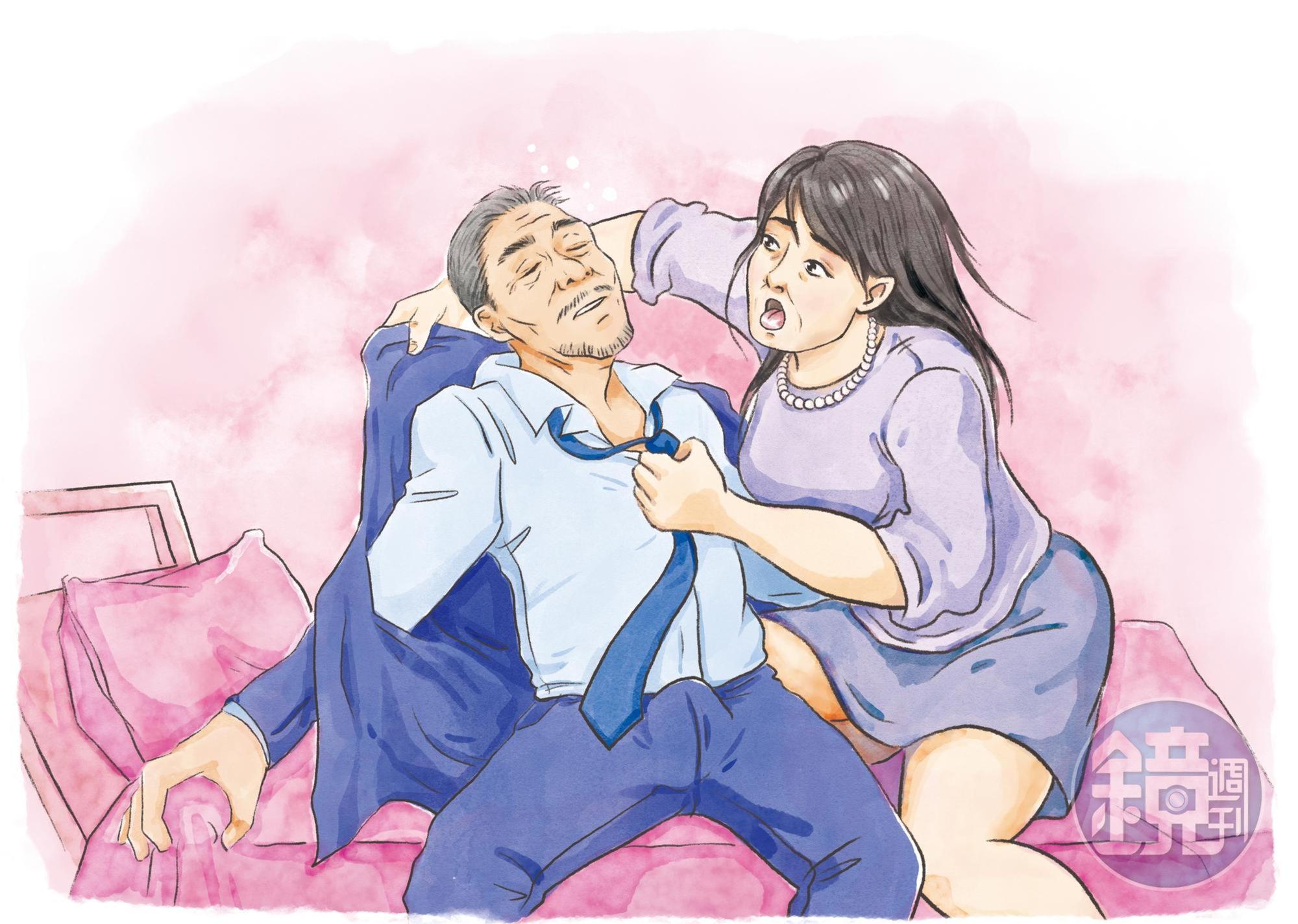 嫌犯酒後主動脫衣服,接著就跨坐在被害人身上扭動。(圖為示意畫面)
