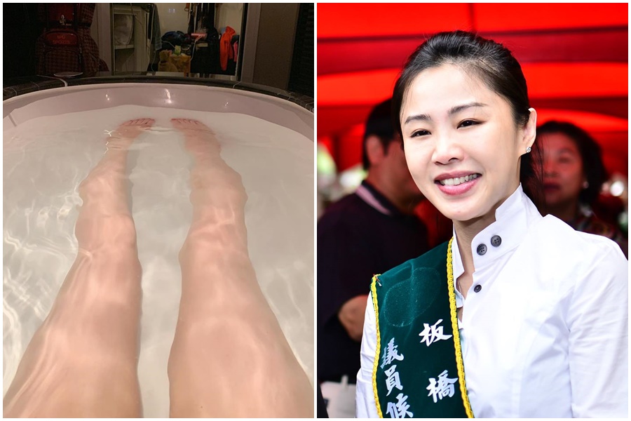 李婉鈺在臉書PO出半裸的大腿照。（李婉鈺的園地臉書）