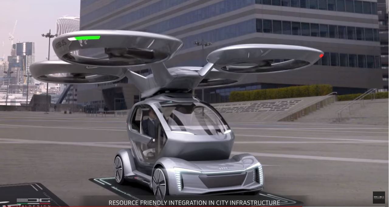 由奧迪、空巴及義大利設計公司攜手合作的飛行計程車，在阿姆斯特丹亮相並實際飛行，奧迪表示，希望未來可以讓飛行計程車實際上路，目前他們已經在做各種實測。（ Italdesign Official）