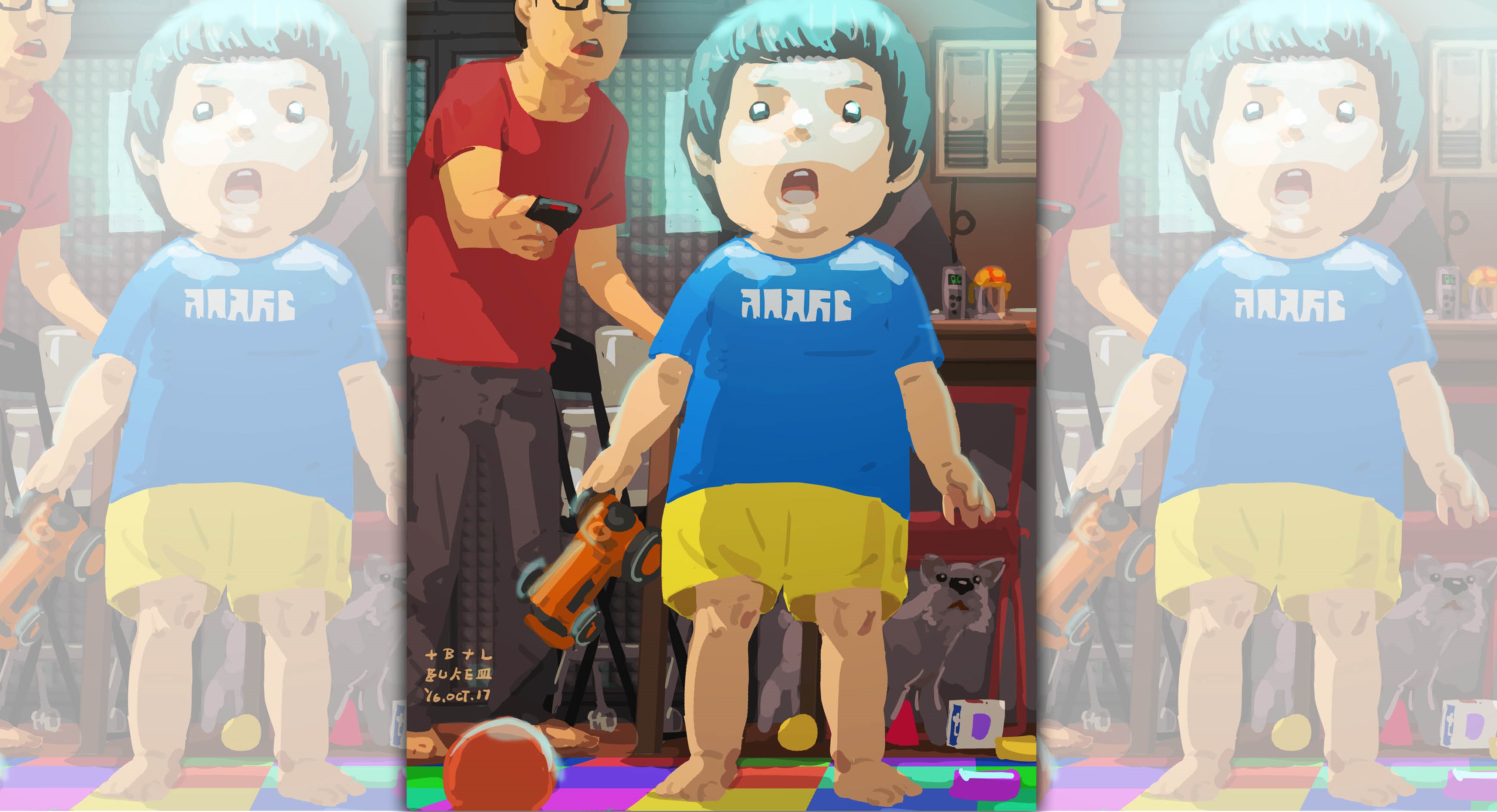 【單親爸爸週記】被電視機吸走啦！