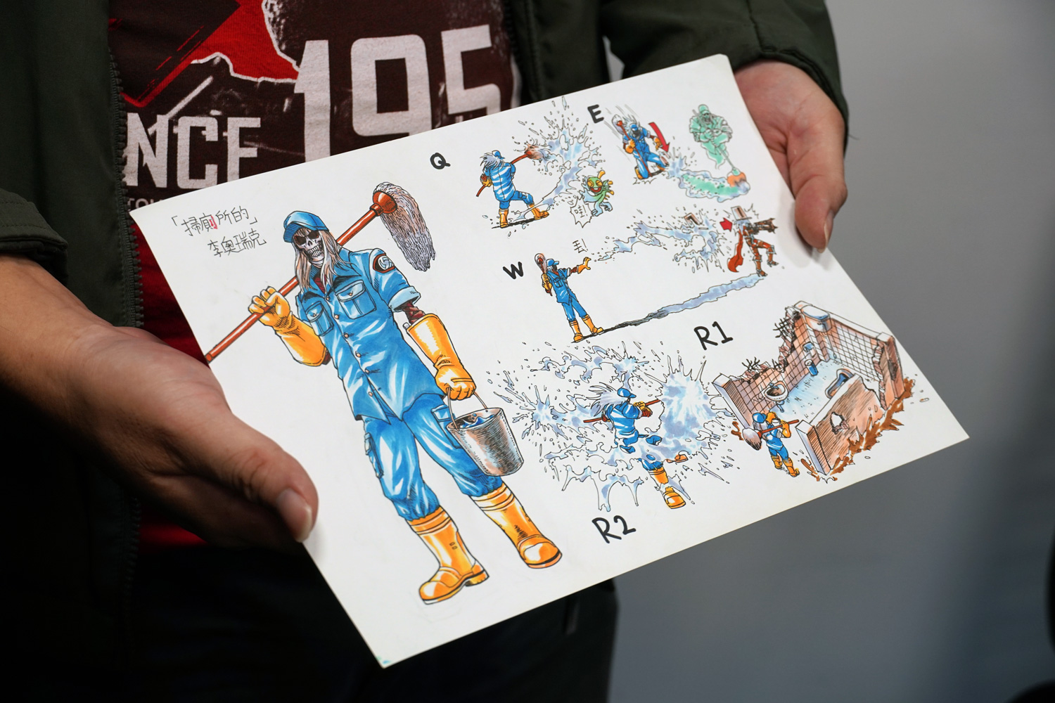 《暴雪英霸》李奧瑞克「清潔工」造型正式上線，圖為台灣玩家Hunman360的原創手繪稿。