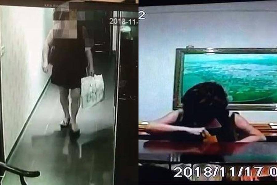 陳嫌把被害人誘至旅館後，迷昏劫財，得手後離開飯店。（翻攝畫面）