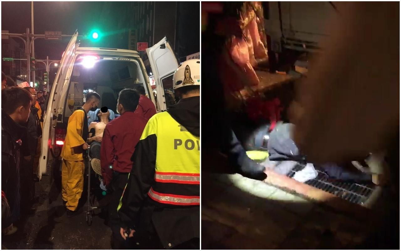 魏姓男子（右）遭人開槍，大腿血流不止，另2人則分受程度不同的刀傷、撕裂傷，3人均緊急送醫。（翻攝畫面）