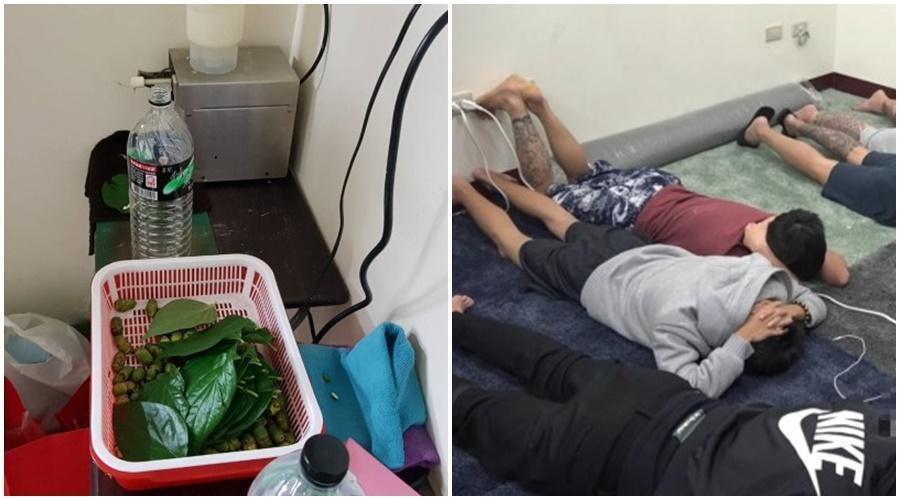 詐騙機房找來一名專門包檳榔的師傅，還引進一台全自動檳榔拌料生產機，專門提供檳榔給集團成員。（警方提供）