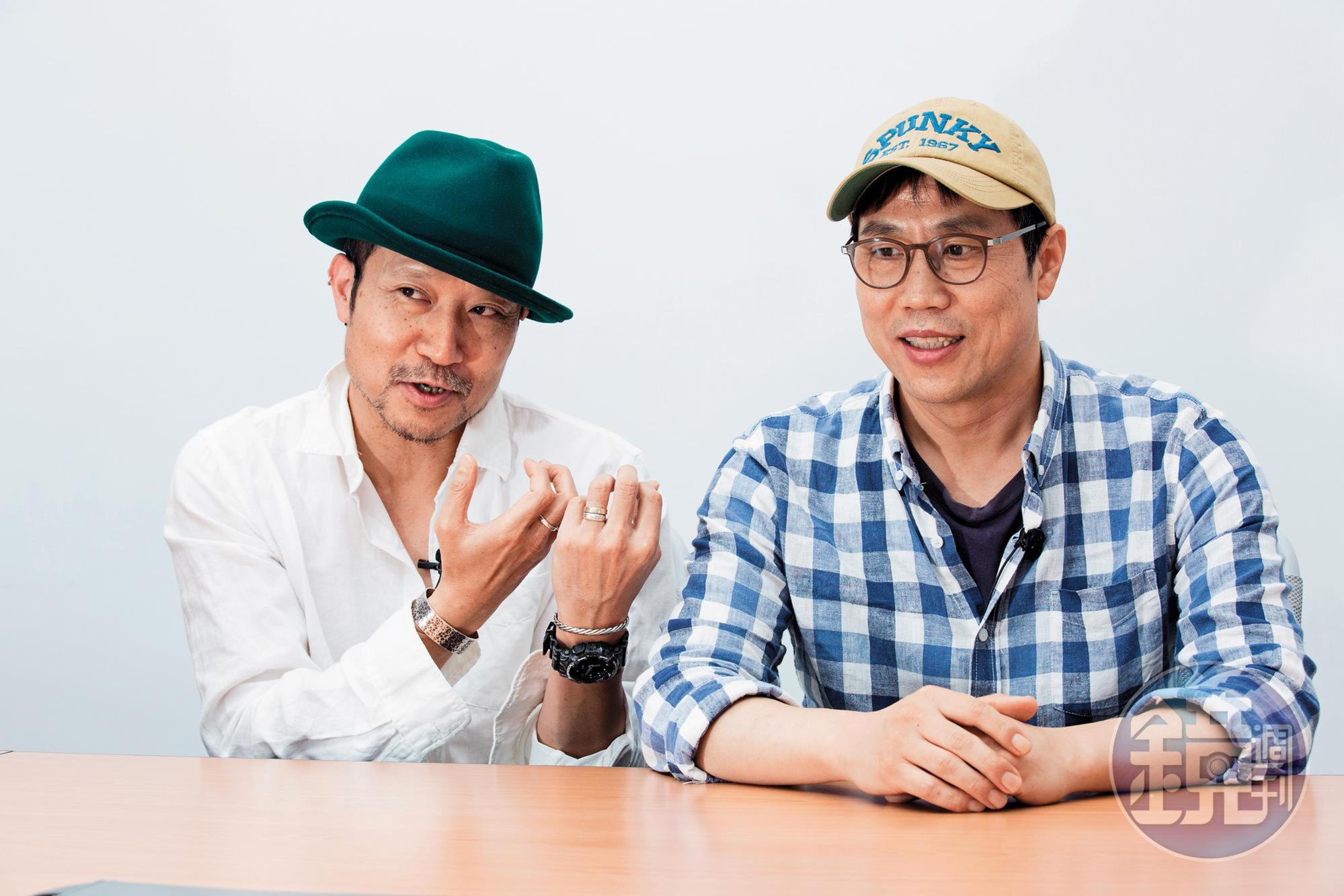 肢體語言豐富的吳承允（左），費了一番功夫才成功說服學弟李春白（右）共同合作。