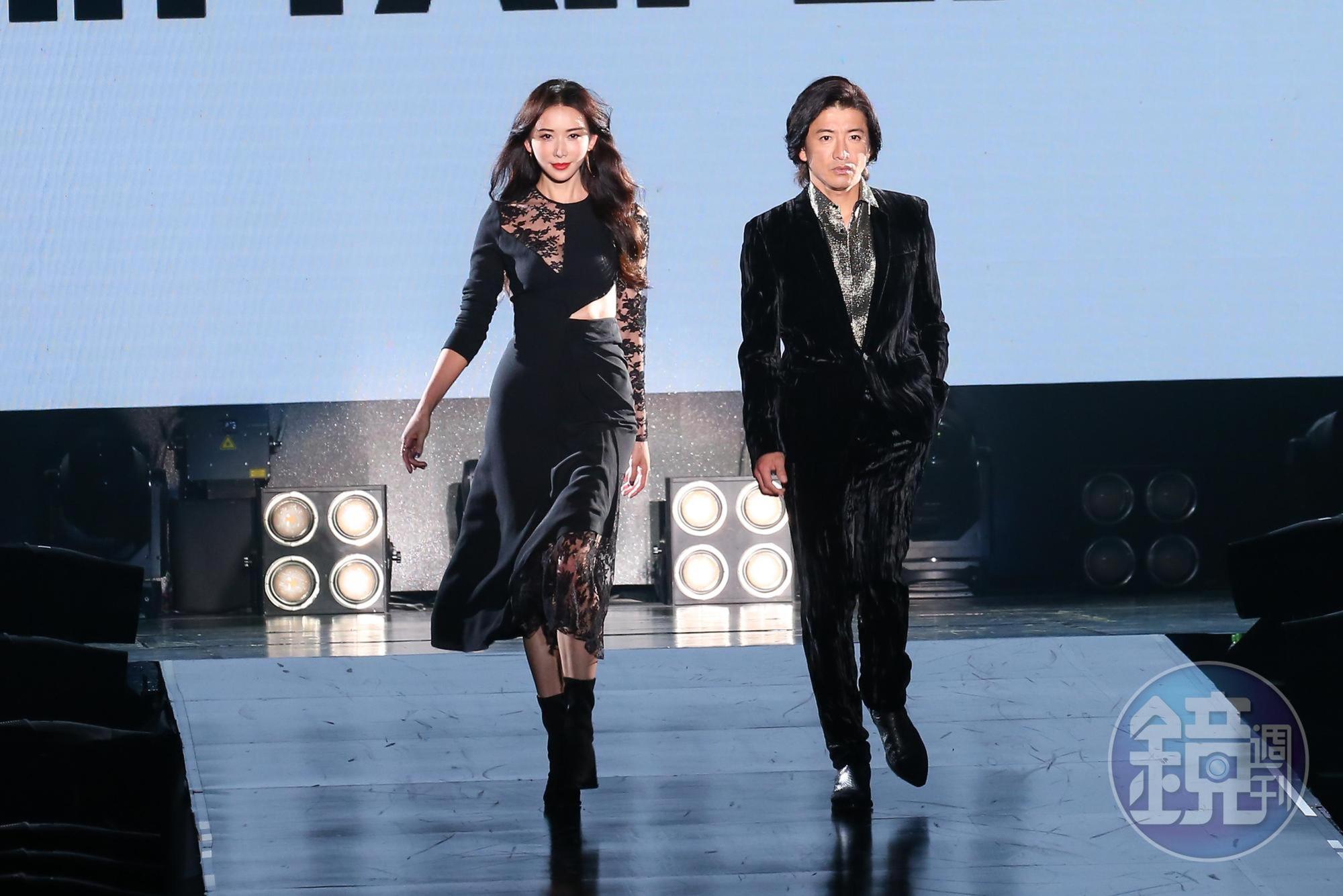 木村拓哉與林志玲同場時尚活動，2人以黑色系驚豔全場。