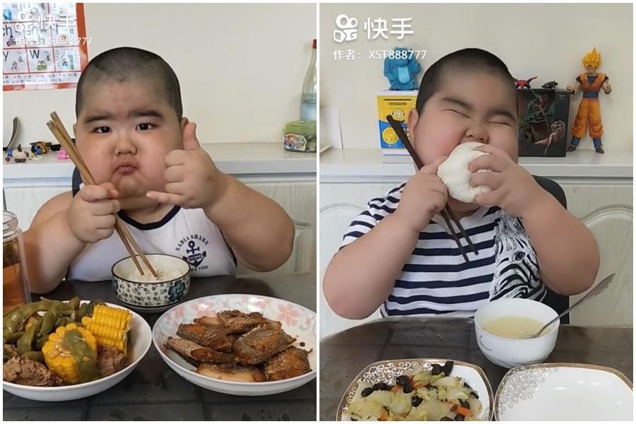 罹患腎病的5歲男童靠直播吃飯賺醫藥費,減輕父母負擔。(翻攝網路)