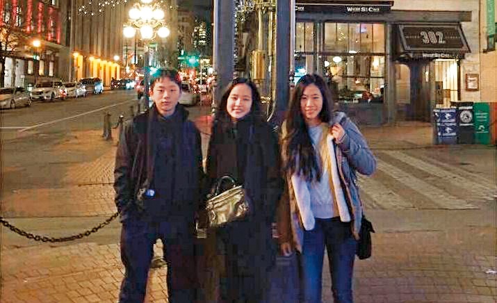 韓國瑜膝下有2女1子，都因這次選戰獲得注目。姐弟目前都在加拿大求學。左起韓天、韓冰、韓青。（翻攝自韓青臉書）