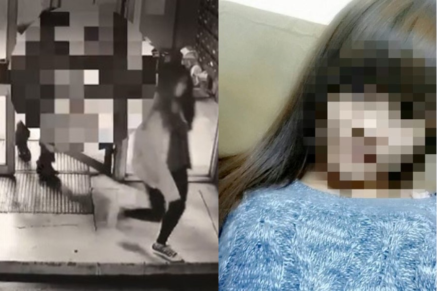 死者楊姓女子在中山區「黃金時代」從事按摩業化名美美，與黃女吸毒後暴斃，黃男、黃女抬屍回到楊女住處時被監視器拍到。（警方提供、翻攝楊女臉書）