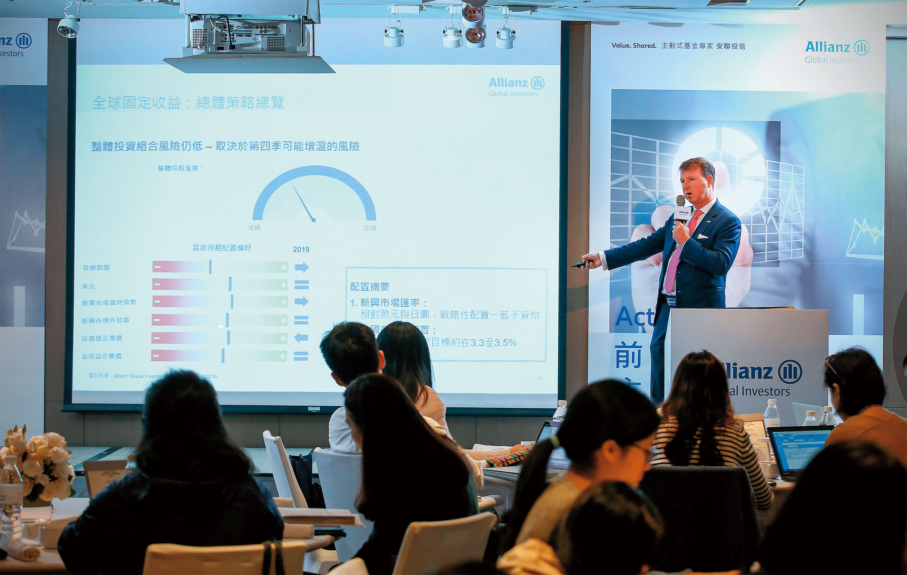 2018年市場動盪，來年波動恐將持續，3大資產公司建議投資人要審慎應對。（安聯投信提供）