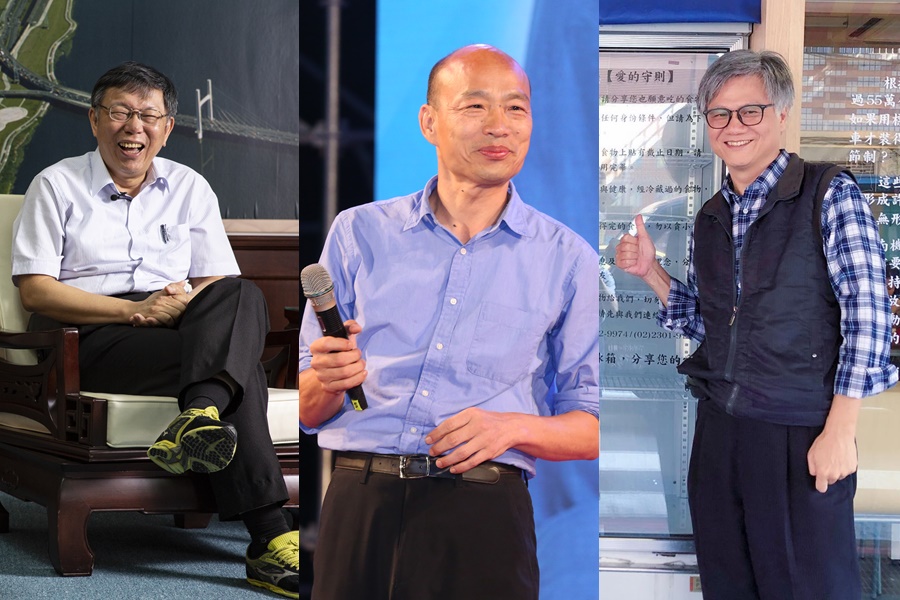 吳萼洋（右1）看不慣柯文哲對韓國瑜冷言冷語，在臉書上喊話，希望柯能有慈悲心。（右圖翻攝自吳萼洋臉書）