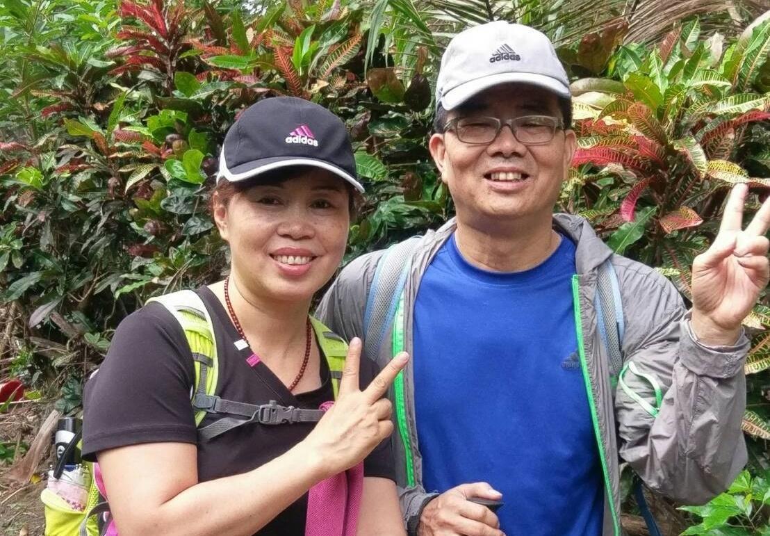 來自新竹的夫妻檔張德宏與謝秋雲,將生平第一次的志工服務獻給台中花博。(張德宏提供)