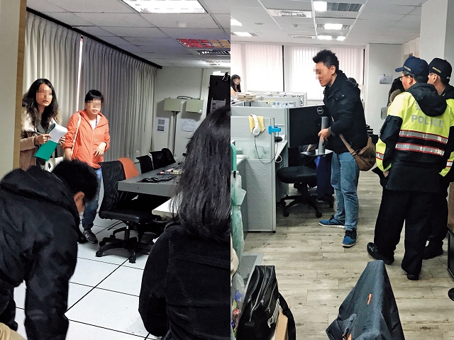 去年11月時，澳亞衛視副控室內的員工，看到執行官前來查封感到意外。（讀者提供）