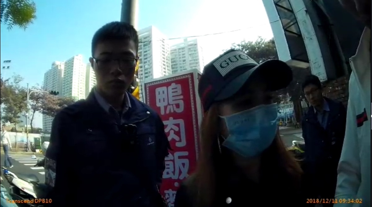 阮姓移工表姊出面緩頰，說他路不熟才會車速忽快忽慢。（警方提供）
