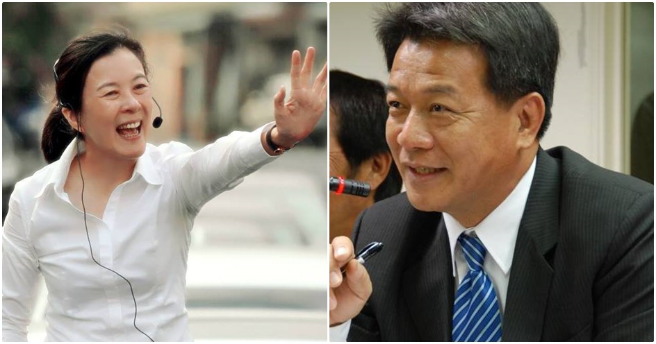 台南市議會黨團今開會討論正、副議長人選，表態爭取議長的邱莉莉與郭信良在會中僵持不下。（翻攝邱莉莉、郭信良臉書）