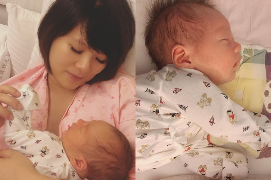 蘇打綠貝斯手馨儀昨（13日）在IG報喜，兒子「小堅果」上個月已經出生。（翻攝自謝馨儀IG）