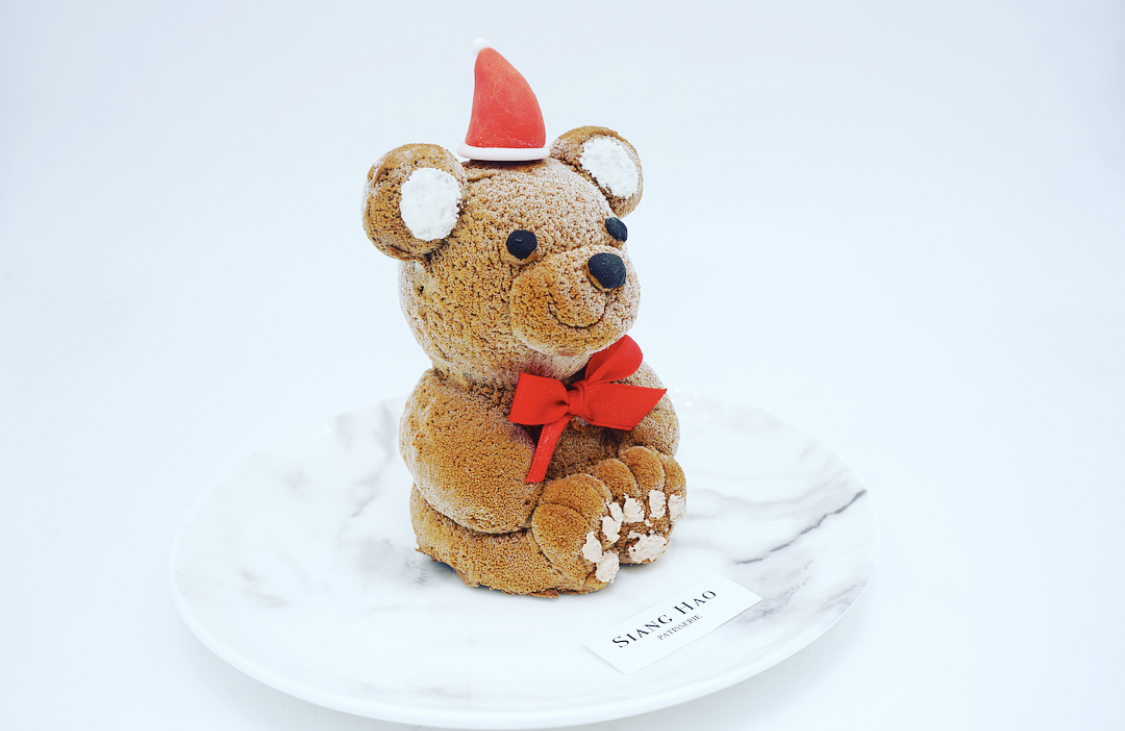 「Siang Hao Patisserie法式甜點」的「小熊」，蛋糕質地毛茸茸，超擬真（280元／個，即日起至12月25日）。（Siang Hao Patisserie法式甜點提供）