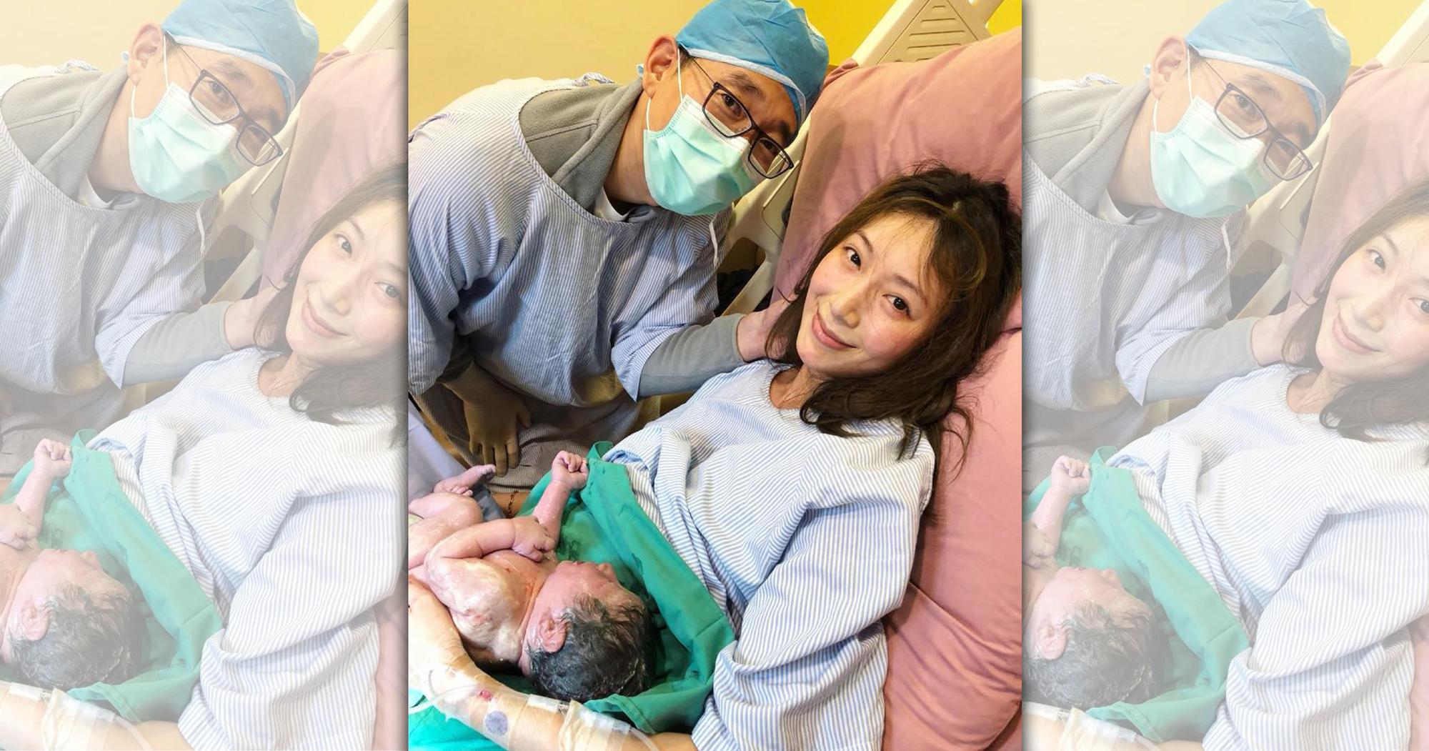 隋棠平安生下第三胎Olie,笑說自己像個瘋婆子。(翻攝自隋棠臉書粉絲團)