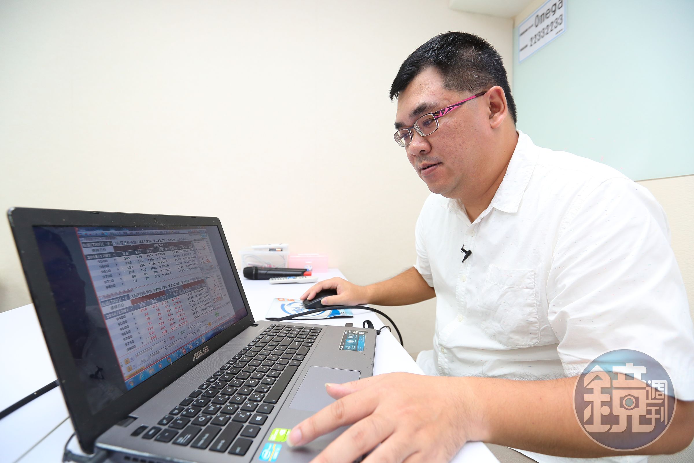 林于正藉由觀察選擇權在價平履約價的點數和，來推測未來大盤波動是否增加。