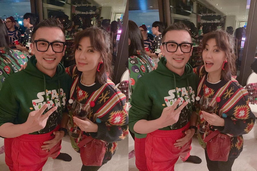 賈靜雯昨（27日）在社群網站上曬出和蘇有朋的同框照，讓網友懷念起當年《倚天屠龍記》的張無忌和趙敏。（翻攝自賈靜雯AlyssaChia粉絲專頁）