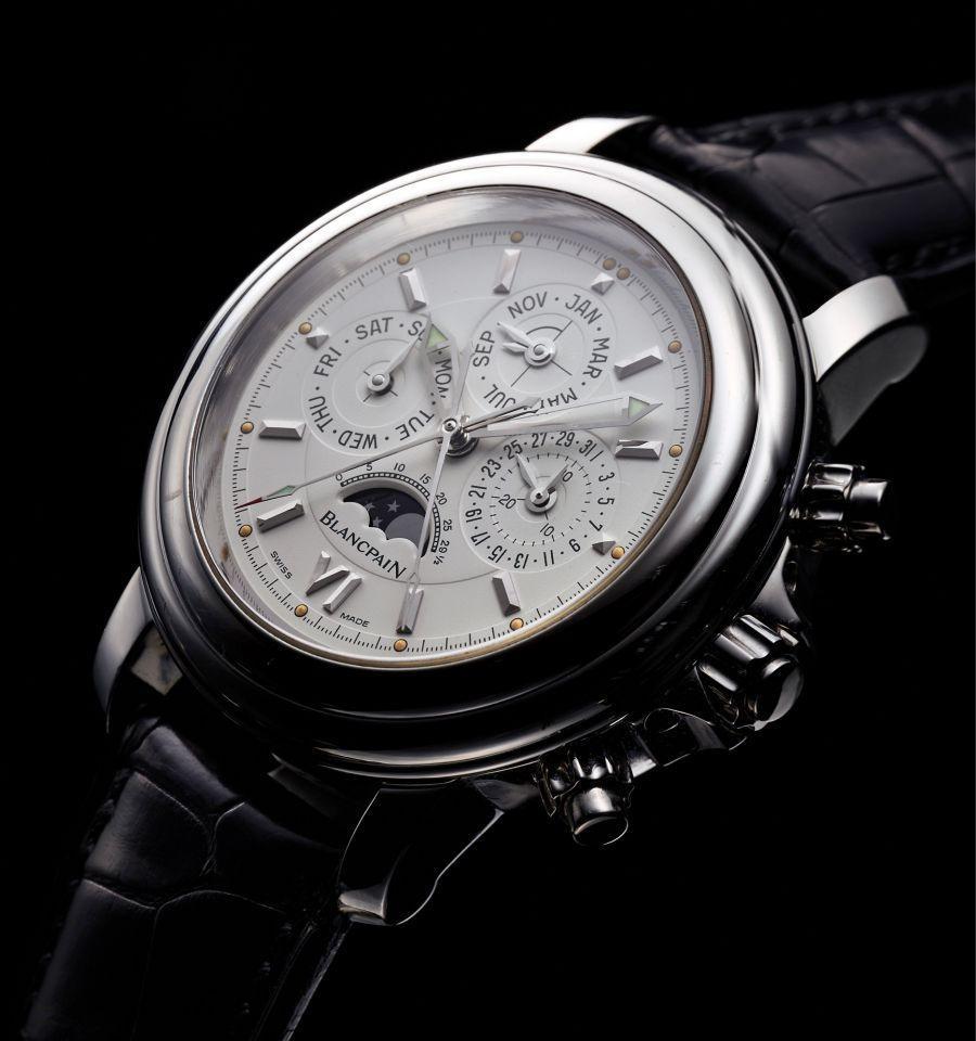 Jean-Claude Biver於1982年與好友Jacques Piguet（FP機芯廠傳人）共同買下寶珀，並於1990年推出這款BLANCPAIN 1735大複雜腕錶，擁有計時、三問、天文萬年曆等超複雜功能，是當時全世界最複雜的腕錶。（安帝古倫提供）