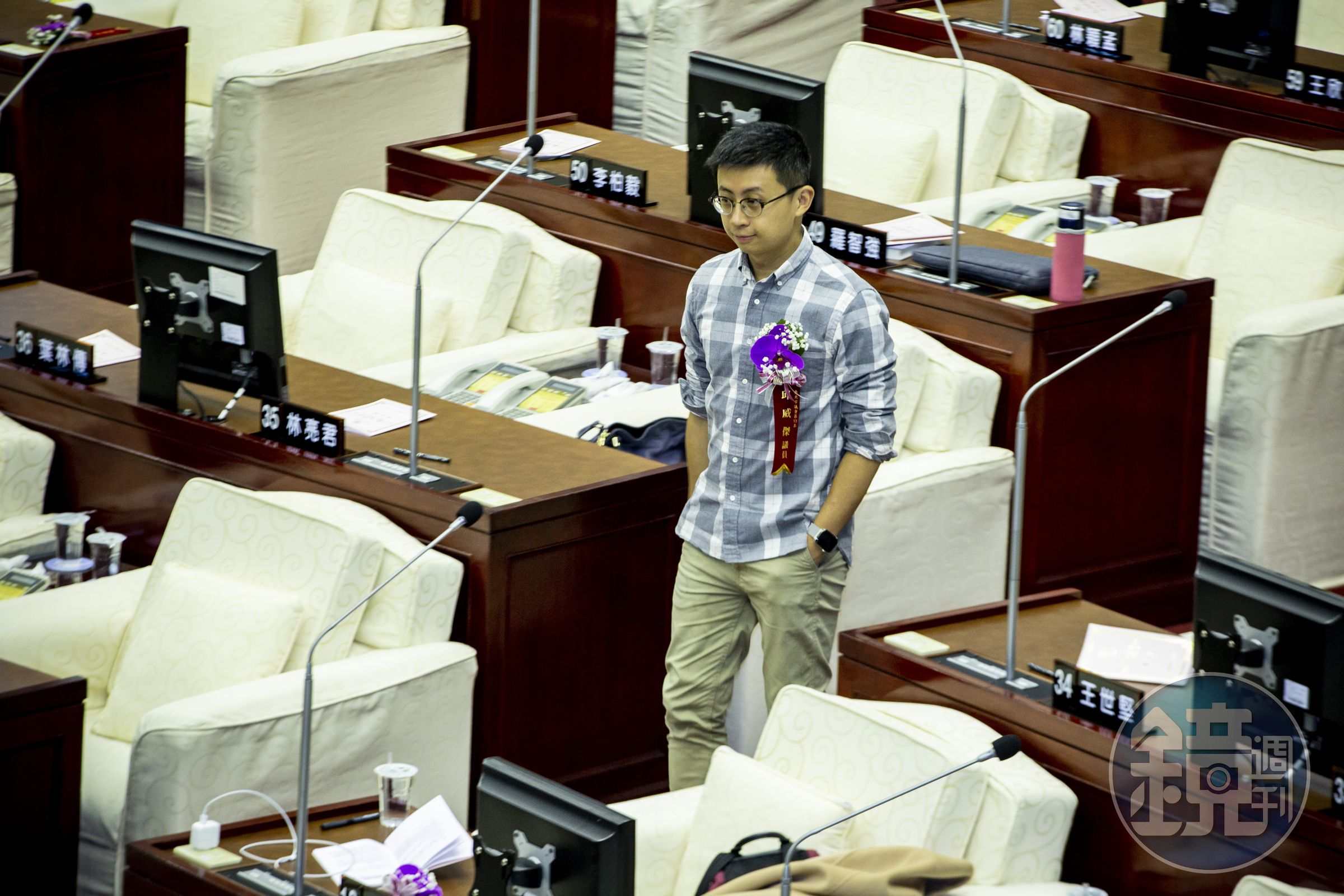 邱威傑表示只當一屆市議員，因為如果想著連任，為了選票就會為了許多事情妥協，人生除了從政，還有許多更重要的事。