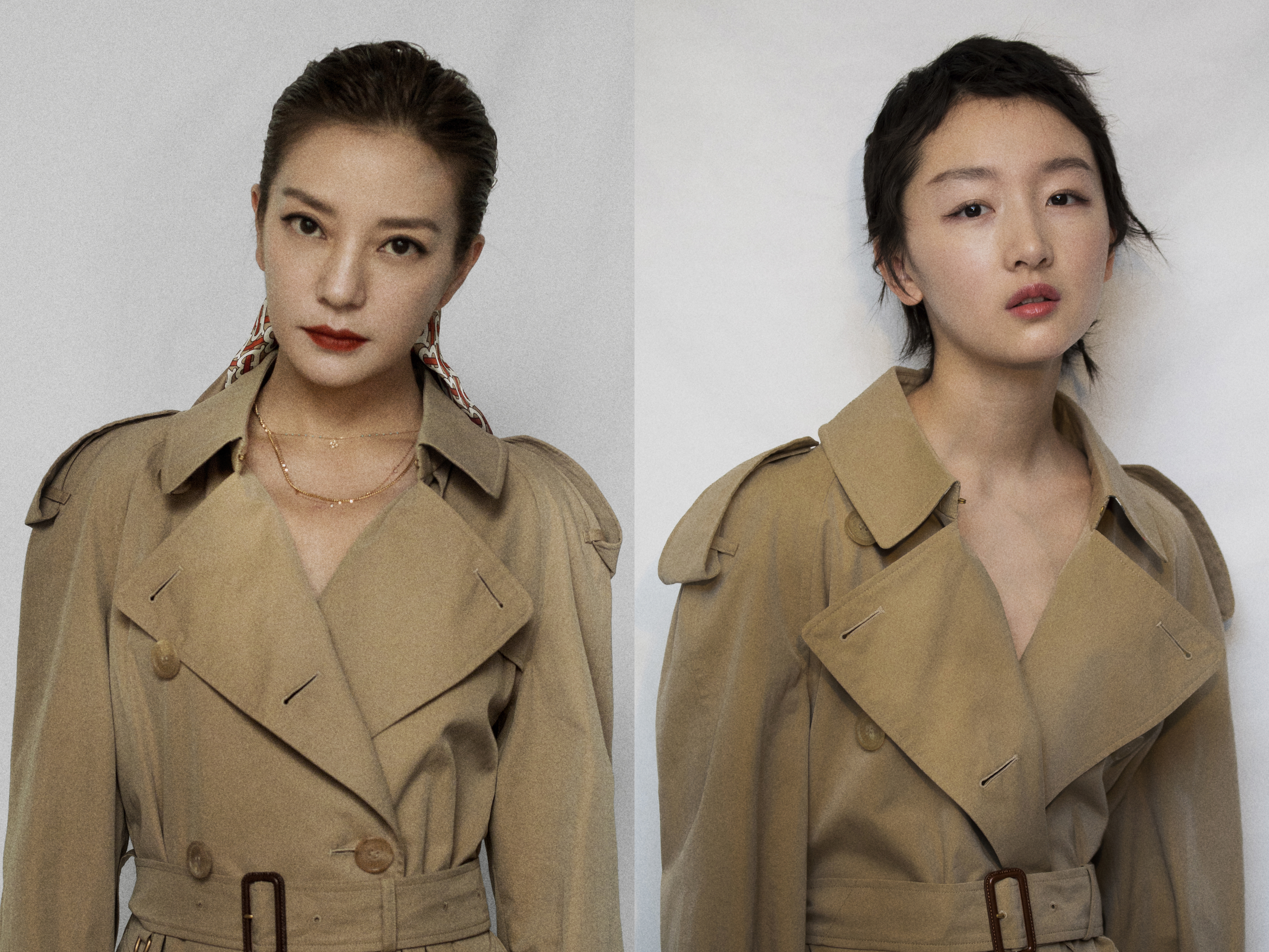 BURBERRY甫發布品牌2019年全新代言人為趙薇與周冬雨。（BURBERRY提供）