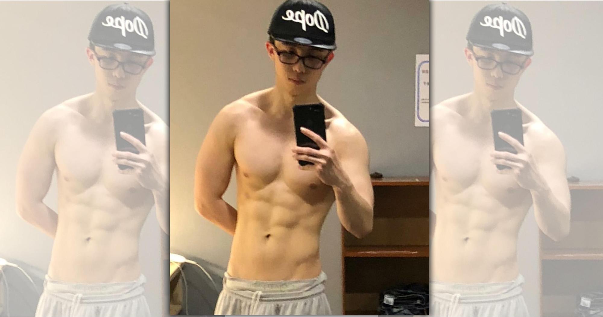 孫安佐最近狂健身,稍早在IG po出裸上身照,大秀四塊腹肌。(翻攝自孫安佐IG)