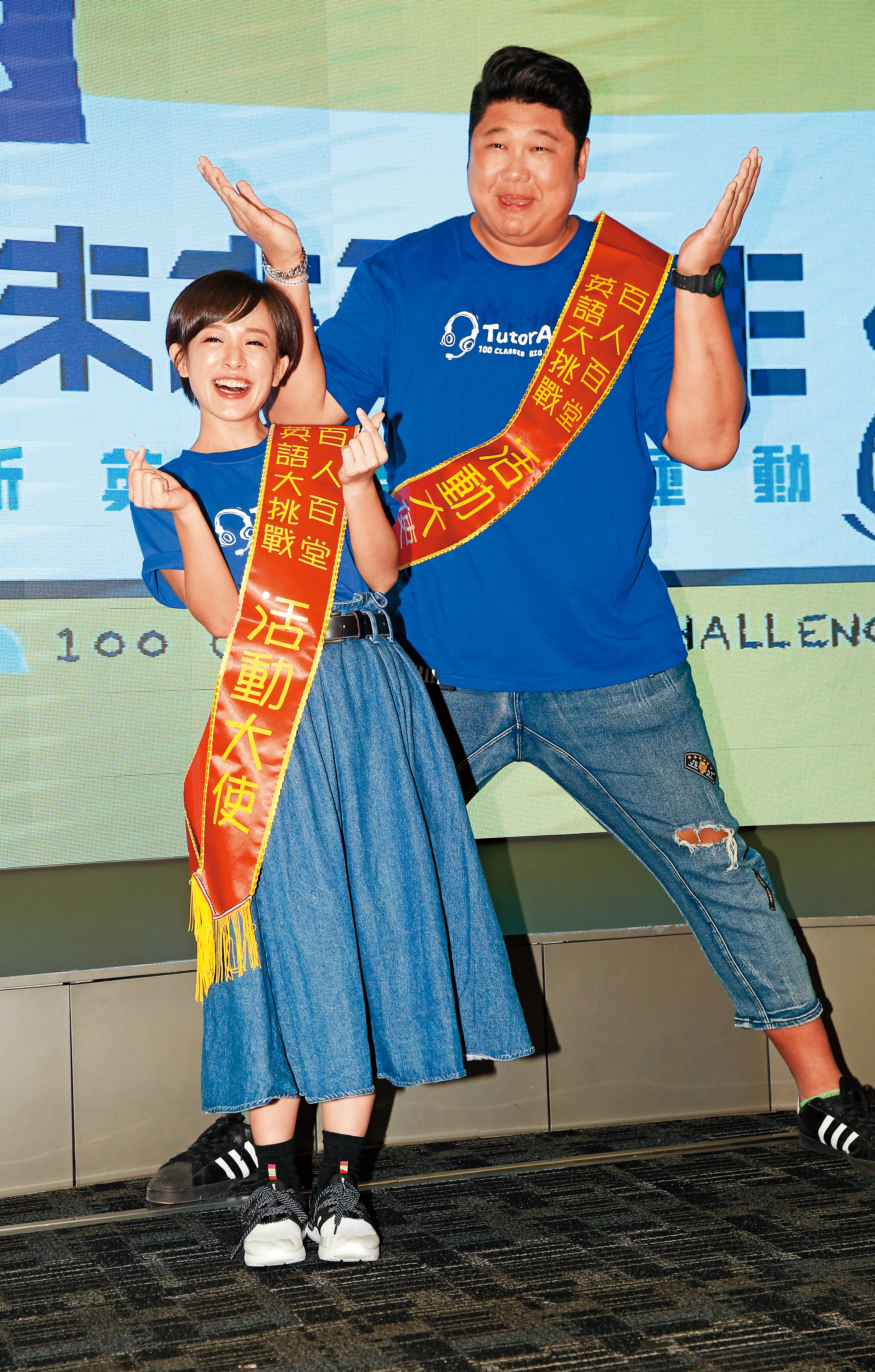 入行多年的林彥君（左）鮮有緋聞，但與哈孝遠（右）因合作《食尚玩家－就要醬玩》而被湊對。
