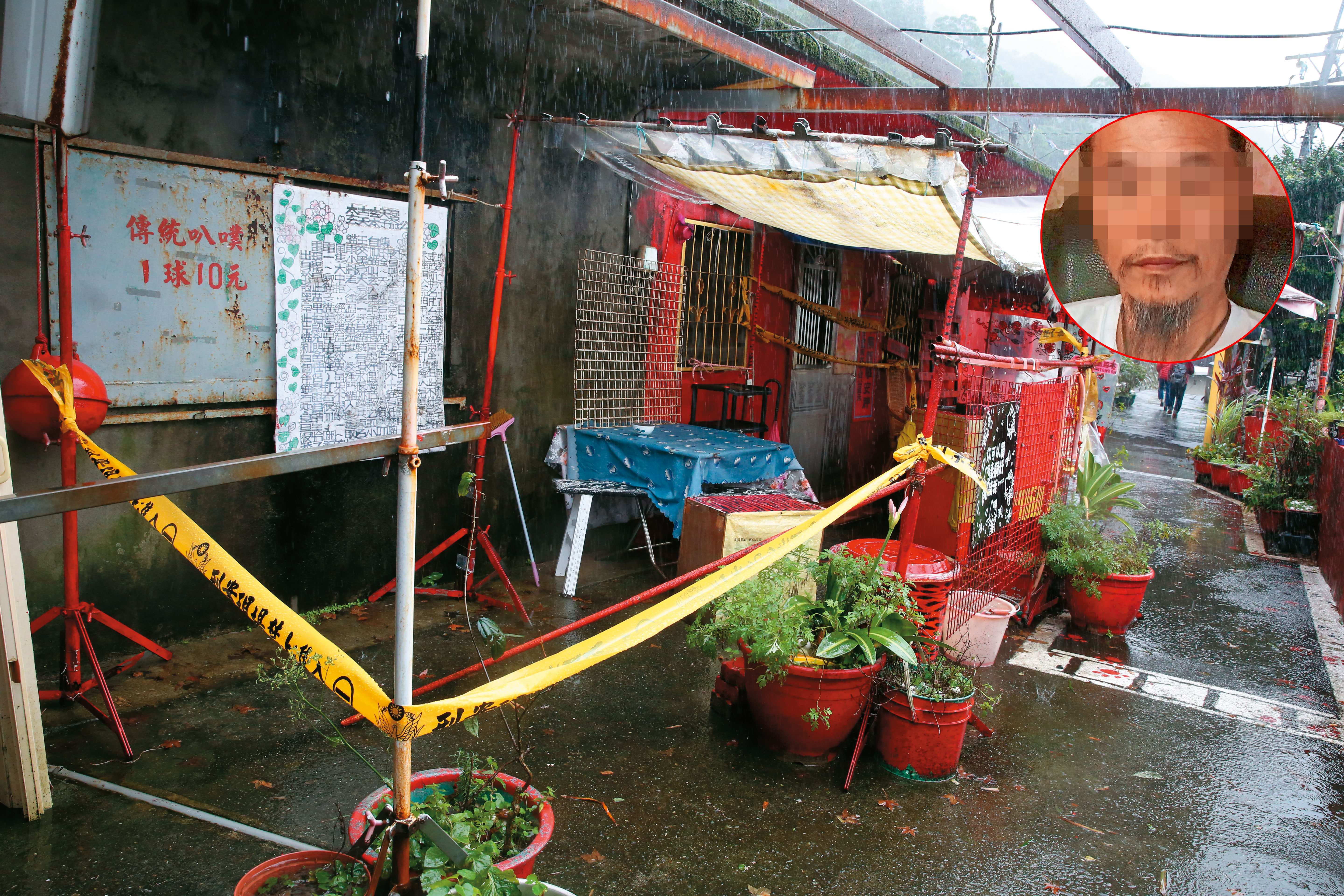 2名死者陳屍在侯硐貓村自宅房間內，房子鮮紅色的外牆格外引人注目。