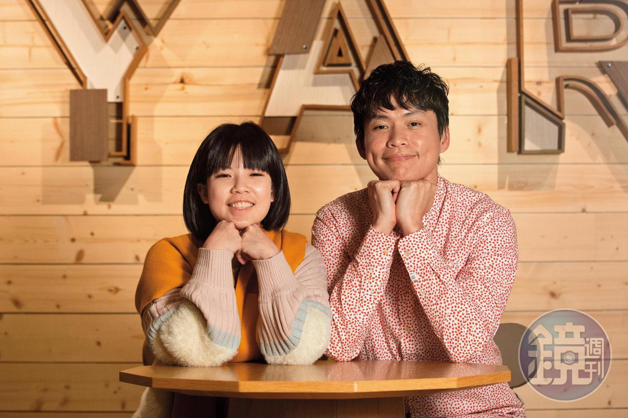 黃鐙輝(右)與老婆萁萁(左)結婚多年感情很好。