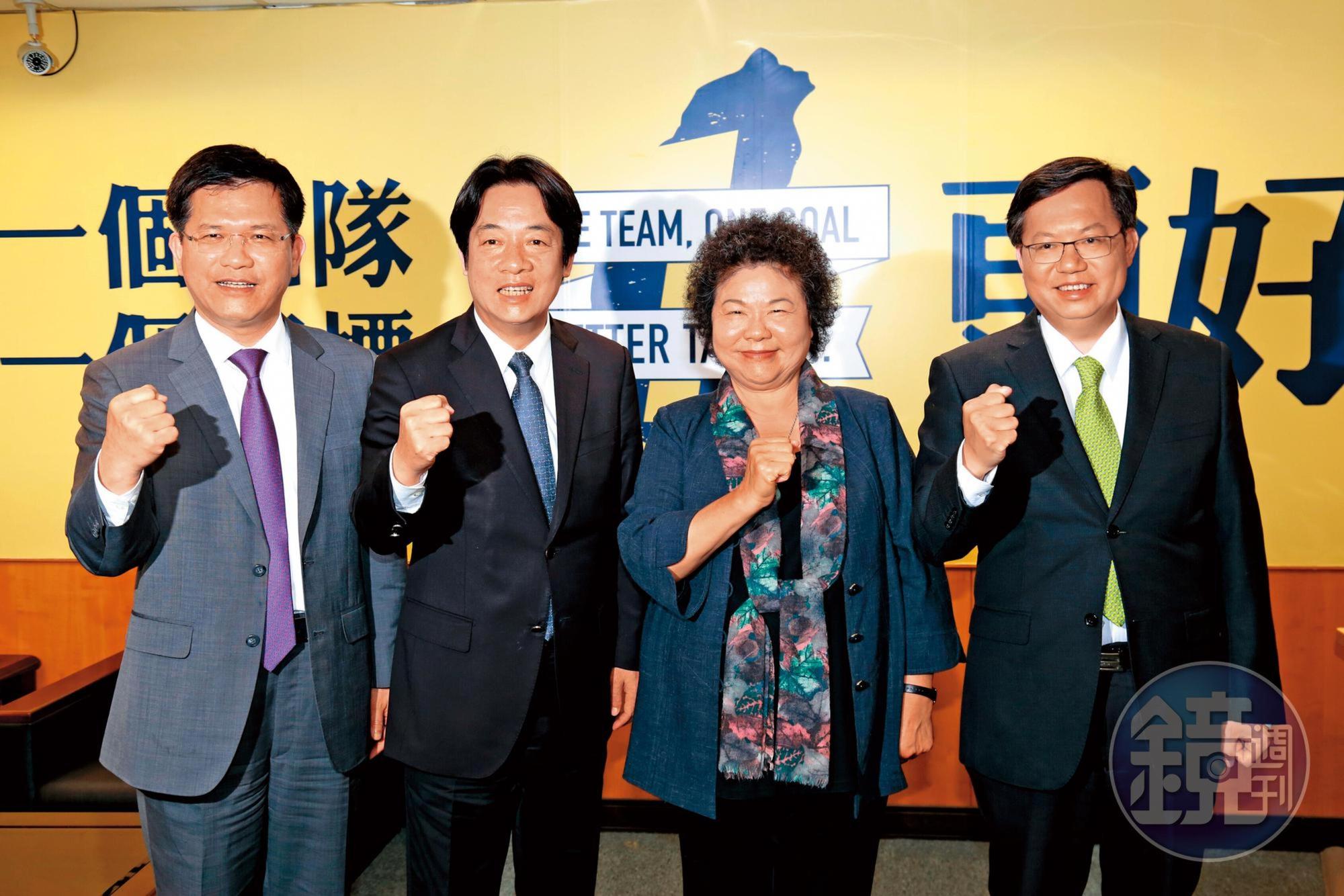 民進黨上屆6都市長中,僅鄭文燦(右)連任,站穩黨內中生代領頭羊地位。