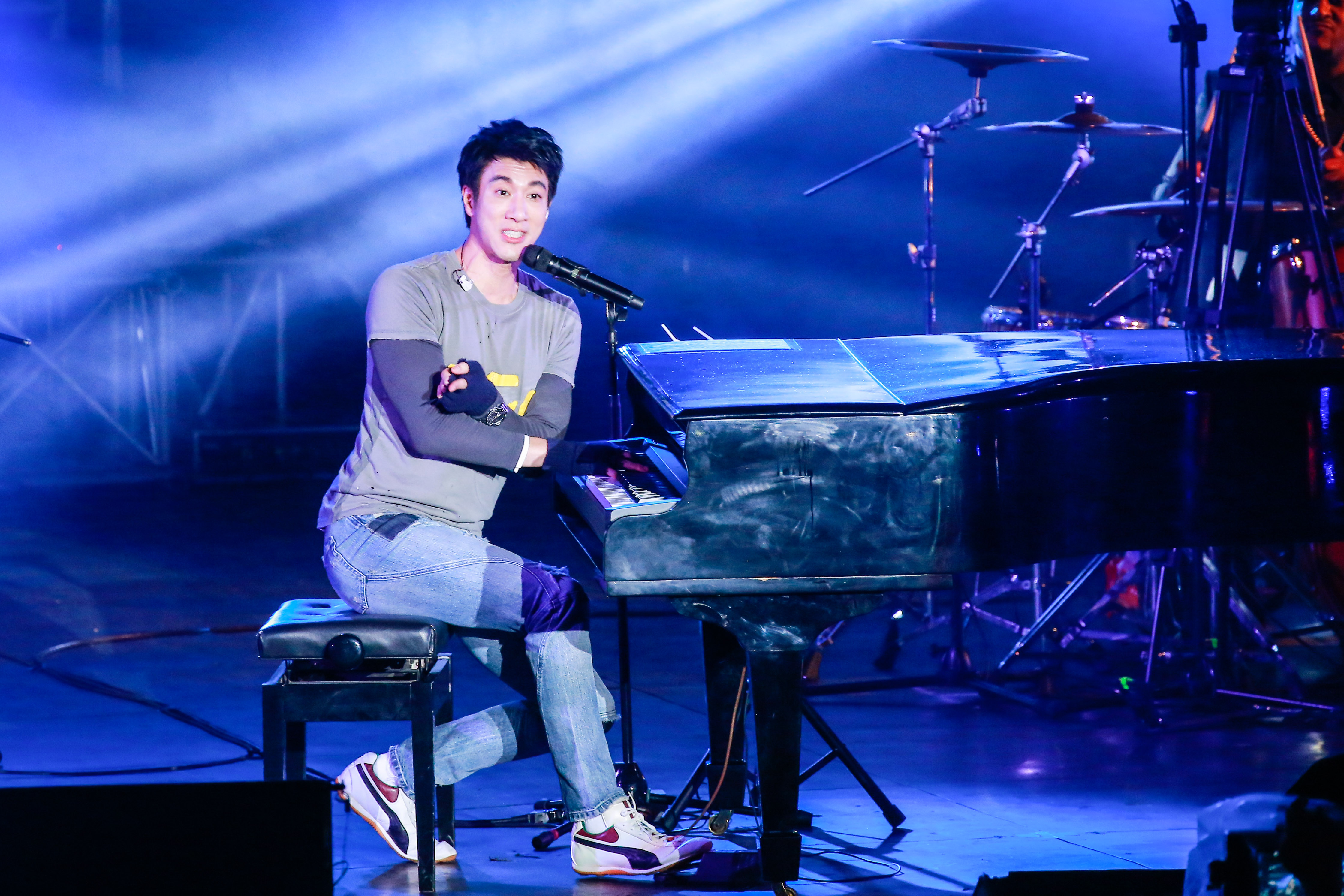 王力宏今年元旦回到他音樂發源地台灣,選在大安森林公園免費開唱。