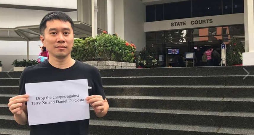 新加坡社運人士范國瀚邀請香港社運人士黃之鋒視訊發表演講，遭新加坡警方控告組織非法集會，近日罪名成立。（翻攝范國瀚臉書）