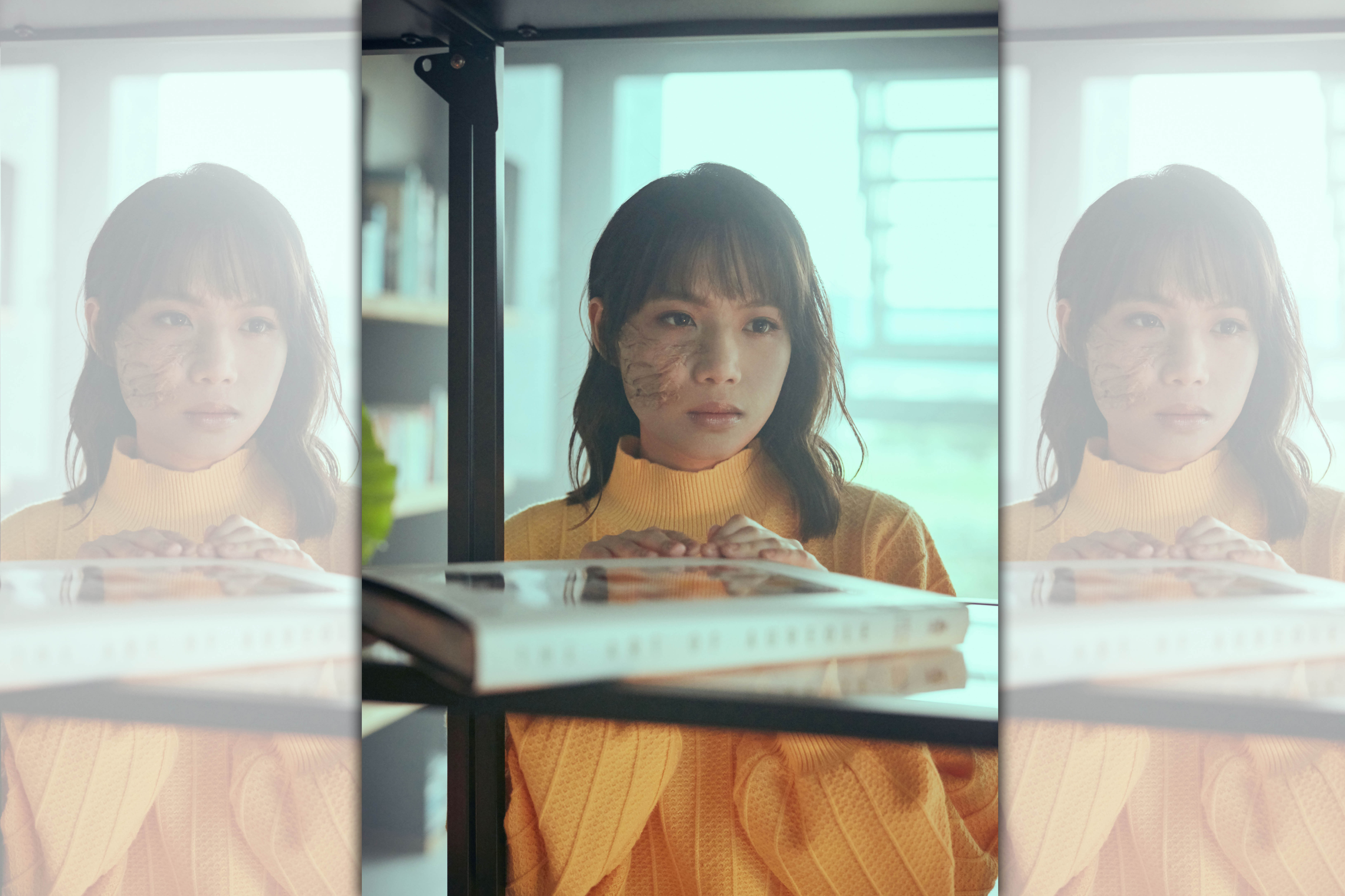 為了表達在戀愛中所受過的創傷，文慧如在MV中化特效傷疤妝。（華研唱片提供）