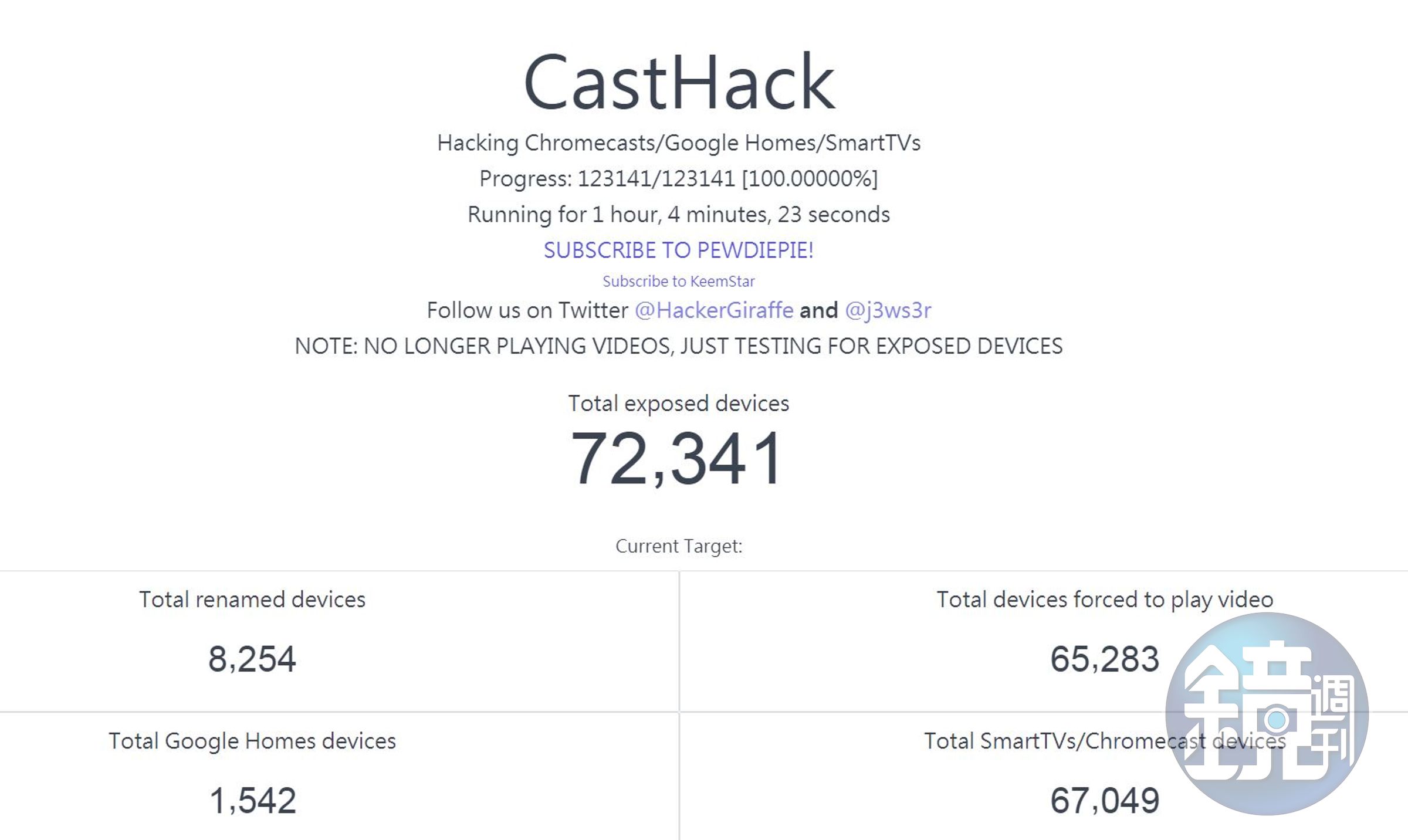 CastHack 網站揭露資安問題多麼嚴重。（翻攝自 CastHack）