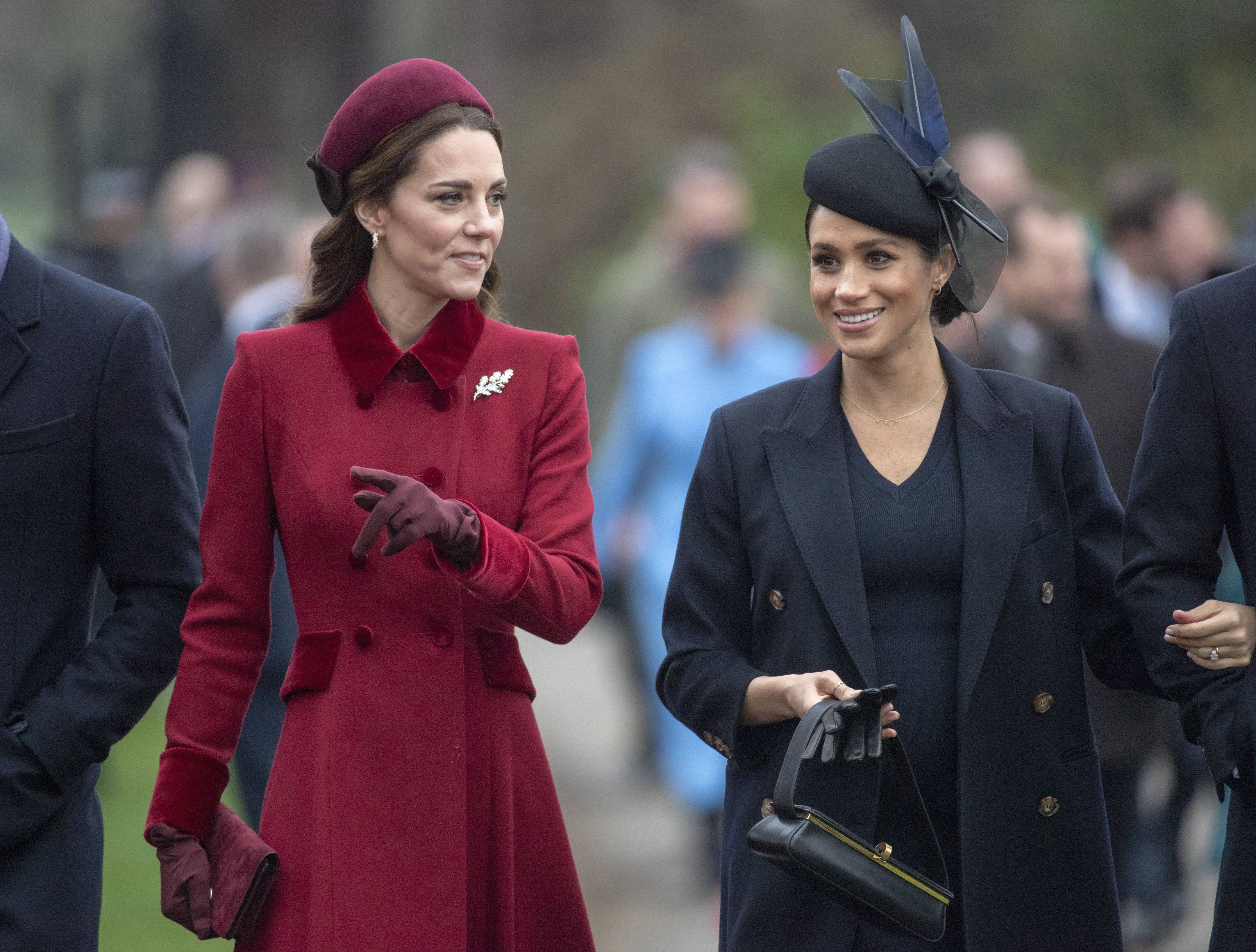 凱特與梅根兩位王妃為英國王室注入新活力，兩人之間的關係也成了外界好奇關注的焦點。（東方IC）