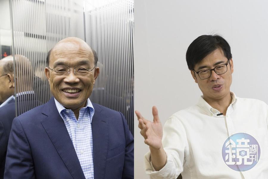 行政院長賴清德預計本週將請辭,預計將接任正副政院閣揆位置的是蘇貞昌與陳其邁呼聲最高。