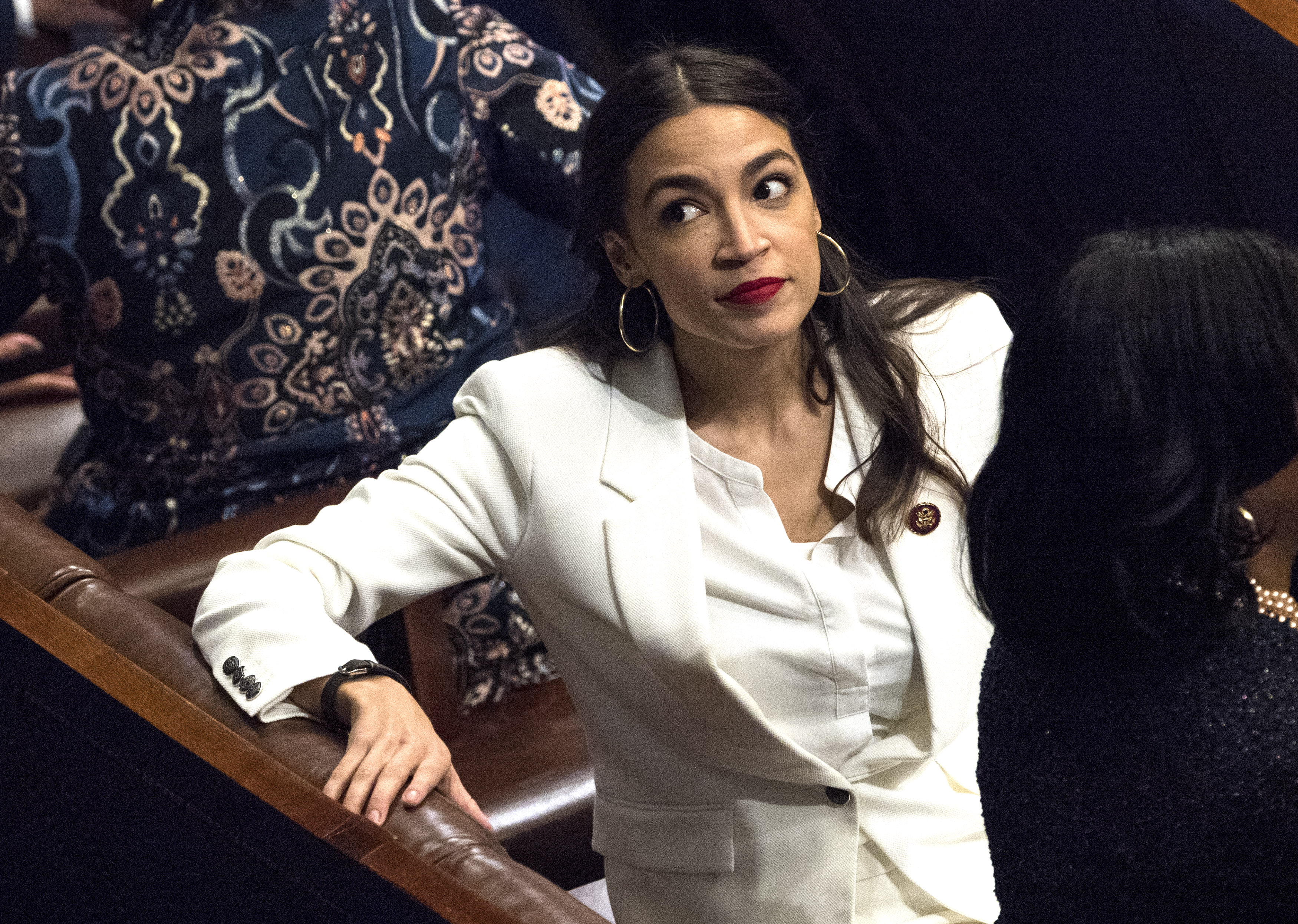 2019年1月3日，奧卡修柯蒂茲出席美國國會的眾議院就職典禮。（東方IC）