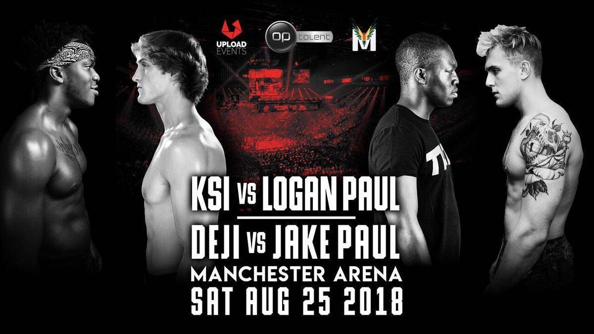 這場比賽除了 Logan Paul 和 KSI，還有弟弟組的 Jake Paul 和 DEJI。（弟弟組是 Jake 獲勝）