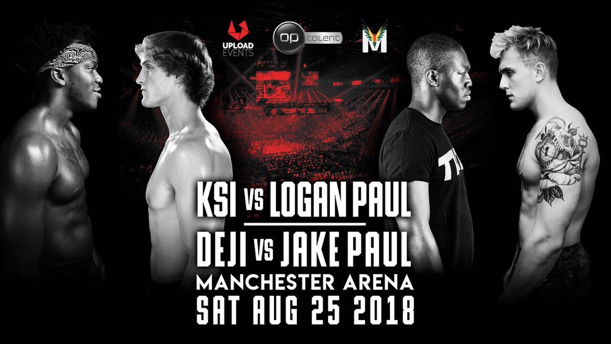 這場比賽除了 Logan Paul 和 KSI,還有弟弟組的 Jake Paul 和 DEJI。(弟弟組是 Jake 獲勝)